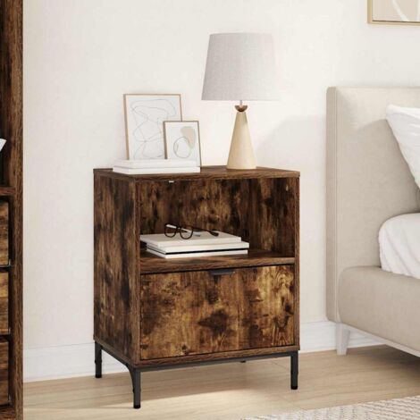 Bedside Table Smoked oak 49 x 36 x 61 cm Engineered wood vidaXL (1/5)