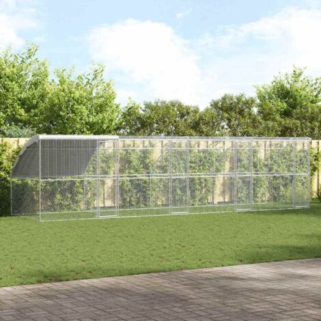Chicken Cage Silver 800 x 200 x 198.5 cm Galvanised steel vidaXL