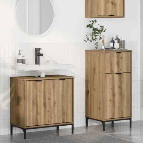 Bathroom Furniture Set with Drawer with Shelf 2 pcs Artisan Oak vidaXL (1/5)