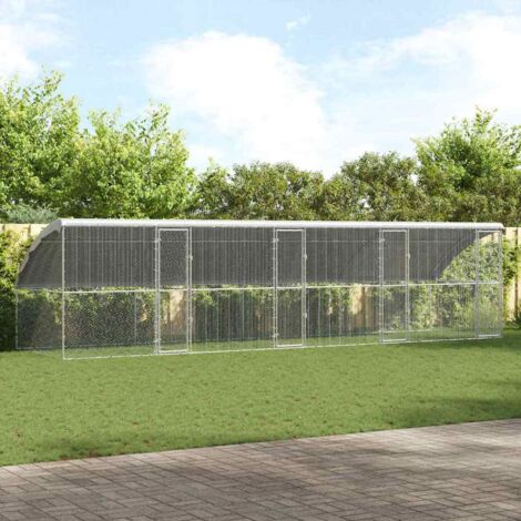 Chicken Cage Silver 800 x 200 x 198.5 cm Galvanised Steel vidaXL