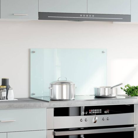 Kitchen Backsplash White 70 x 40 cm Tempered Glass vidaXL