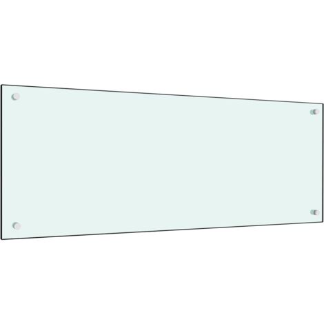 Kitchen Backsplash White 100 x 40 cm Tempered Glass vidaXL