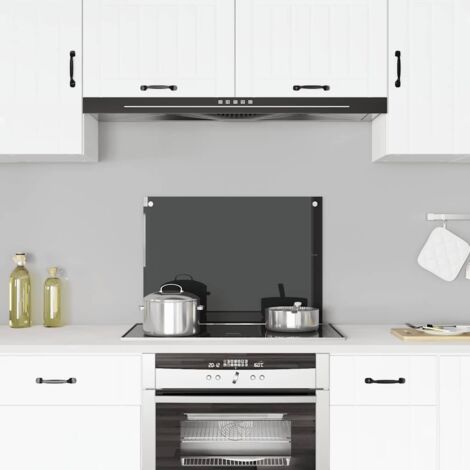 Kitchen Backsplash Black 70 x 50 cm Tempered Glass vidaXL