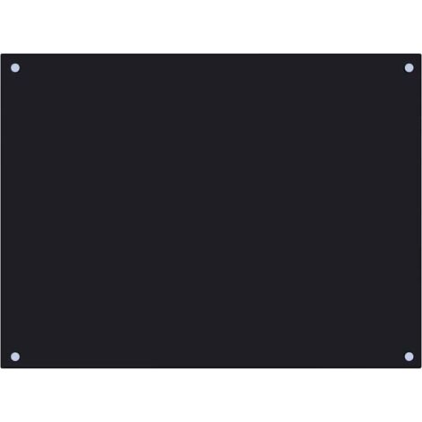 Kitchen Backsplash Black 80x60 cm Tempered Glass vidaXL