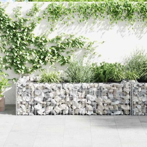 Gabion Planter Galvanised Steel 180x90x50 cm vidaXL