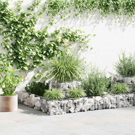 Gabion Planter Galvanised Steel 120x120x20 vidaXL