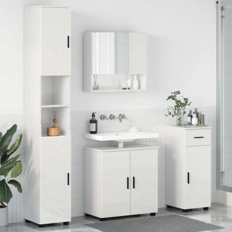 Bathroom Furniture Set 4 pcs High gloss white 61 x 35 x 64 cm vidaXL (1/5)