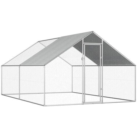 Outdoor Chicken Cage 2.75x4x1.92 m Galvanised Steel vidaXL