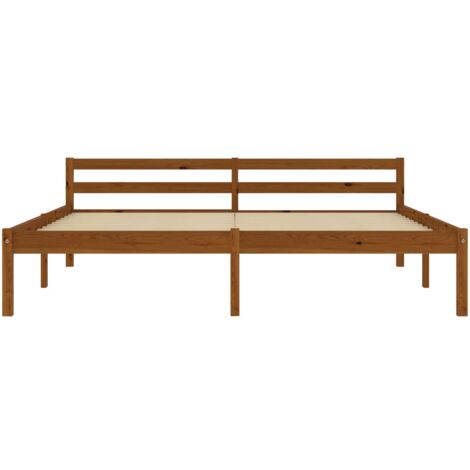 Bed Frame without Mattress Honey Brown Solid Pine Wood 180x200cm vidaXL