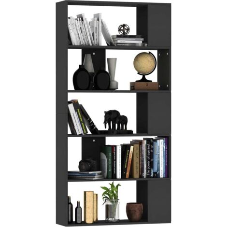 Book Cabinet/Room Divider Black 80x24x159 cm Engineered Wood vidaXL