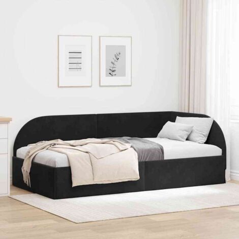 Corner Bed Frame with Headboard Black 80 x 200 cm Velvet vidaXL