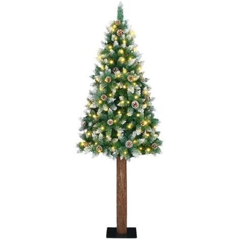 Slim Christmas Tree with 300 LEDs Green and White 180 cm vidaXL (1/5)