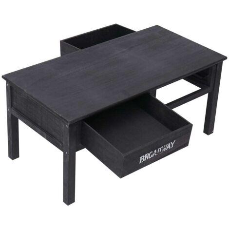 Coffee Table Black 100x50x45 cm Wood vidaXL