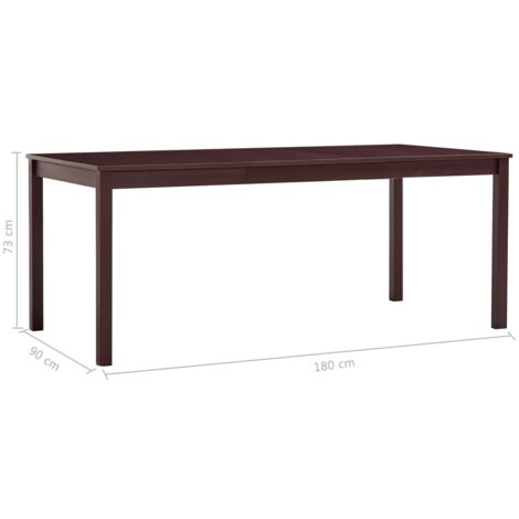 Dining Table Dark Brown 180x90x73 cm Pinewood vidaXL