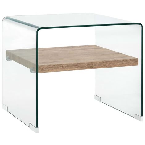 vidaXL Coffee Table Clear Tempered Glass 50x50x45 cm - Transparent