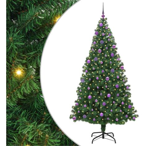 Artificial Christmas Tree with 300 LEDs with Stand Green 210 cm vidaXL