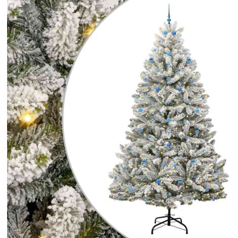 Artificial Christmas Tree Green and White 300 cm PVC and Metal vidaXL (1/5)