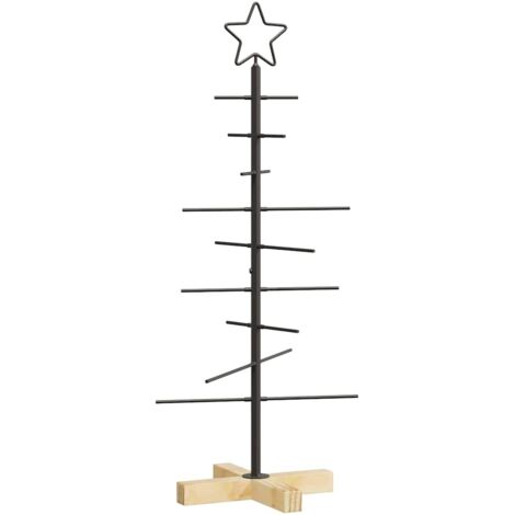 Metal Christmas Tree with Stand Black 90 cm Powder-coated steel vidaXL (1/5)