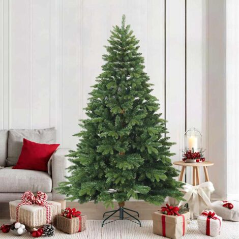 Artificial Hinged Christmas Tree Green 210 cm PVC, PE and steel vidaXL