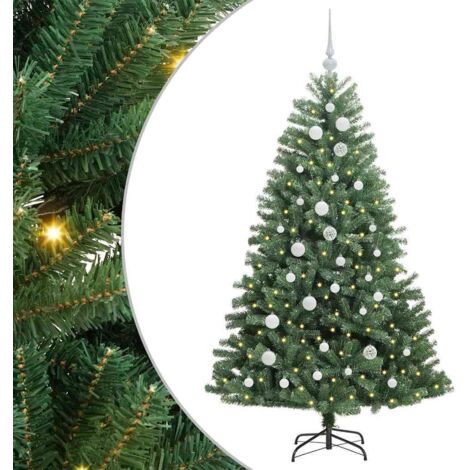 Artificial Hinged Christmas Tree Green 150 cm PVC and Metal vidaXL