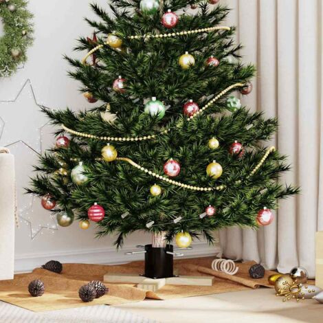 Christmas Tree Stand 1.73 Black 50 x 50 x 16 cm Solid Pine Wood vidaXL (1/5)