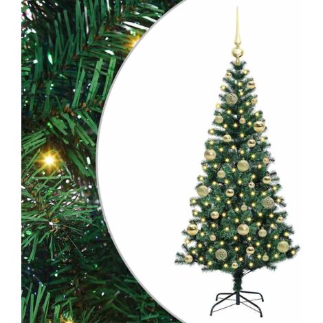 Artificial Pre-lit Christmas Tree Green 120 cm PVC and Metal vidaXL (1/5)