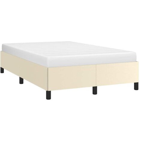 Bed Frame without Mattress Cream 120x190 cm Small Double Faux Leather vidaXL