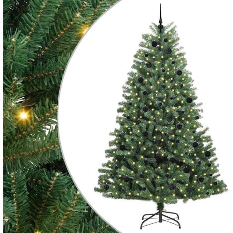 Artificial Hinged Christmas Tree Green 240 cm PVC and Metal vidaXL (1/5)