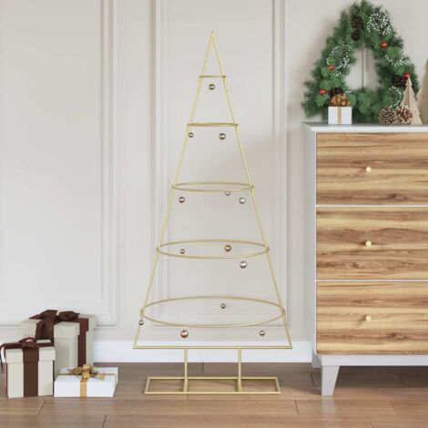 Metal Christmas Tree with Stand Gold 125 cm Powder-coated steel vidaXL (1/5)