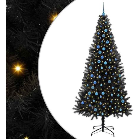 Christmas Tree with 300 LEDs with Stand Black 240 cm PVC vidaXL (1/5)