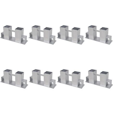 Firewood Stacking Aids 8 pcs Steel Silver vidaXL (1/4)