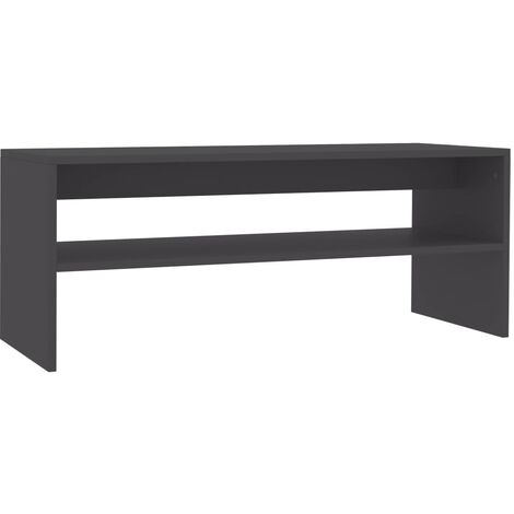 Coffee Table for Living Room Concrete Grey 100x60x42 cm Chipboard With storage shelves
