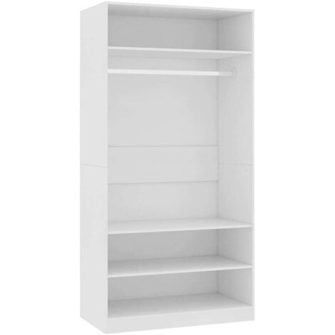 Wardrobe White 100x50x200 cm Engineered Wood vidaXL