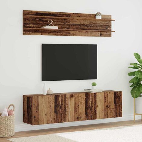 TV Units Wall-mounted 6 pcs Old wood Engineered wood vidaXL (1/5)