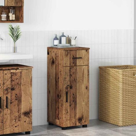 Bathroom Cabinet with Drawer with Door Old Wood 30 x 35 x 80 cm vidaXL (1/5)