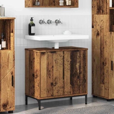 Bathroom Sink Cabinet with Storage Old Wood 60.5 x 33.5 x 61 cm vidaXL