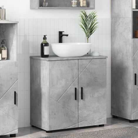 Bathroom Cabinet with Storage Concrete Grey 61 x 35 x 64 cm vidaXL
