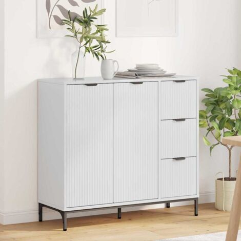 Sideboard High gloss white 89.5 x 33 x 82 cm Engineered wood vidaXL