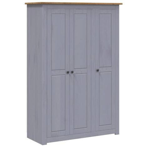 3-Door Wardrobe Grey 118x50x171.5 cm Pine Panama Range vidaXL