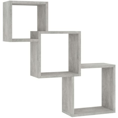 Cube Wall Shelf Concrete Grey 68x15x68 cm Engineered Wood vidaXL