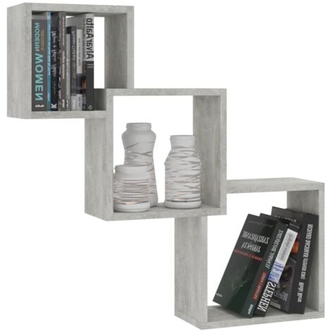Cube Wall Shelf Concrete Grey 68x15x68 cm Engineered Wood vidaXL