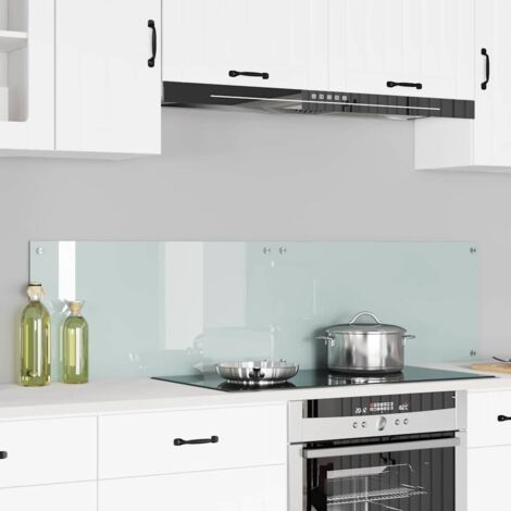 Kitchen Backsplash White 80 x 40 cm Tempered Glass vidaXL