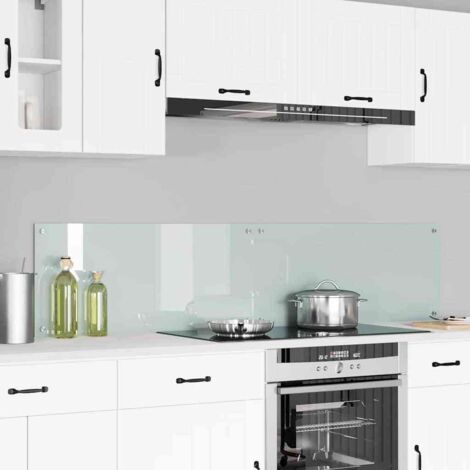 Kitchen Backsplash White 90 x 40 cm Tempered Glass vidaXL