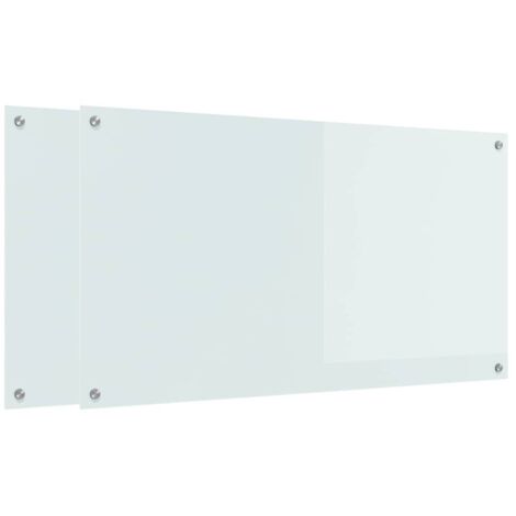 Kitchen Backsplash 2 pcs White 110 x 60 cm Tempered Glass vidaXL