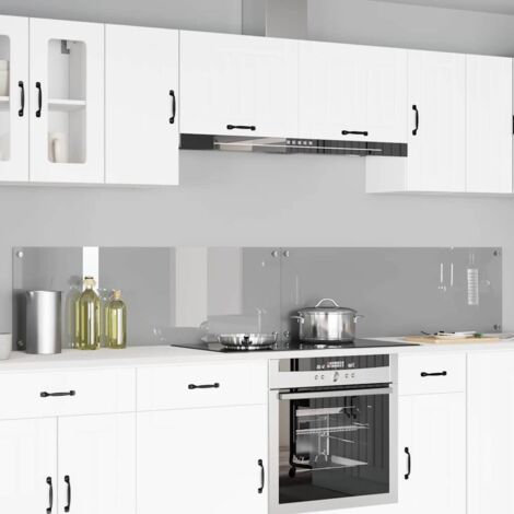 Kitchen Backsplash 2 pcs Light Grey 120 x 40 cm Tempered Glass vidaXL
