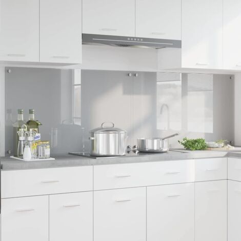 Kitchen Backsplash 2 pcs Light Grey 100 x 60 cm Tempered Glass vidaXL