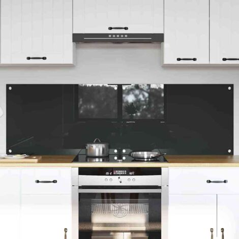 Kitchen Backsplash 2 pcs Dark Grey 80 x 50 cm Tempered Glass vidaXL (1/5)