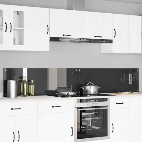 Kitchen Backsplash 2 pcs Dark Grey 120 x 40 cm Tempered Glass vidaXL