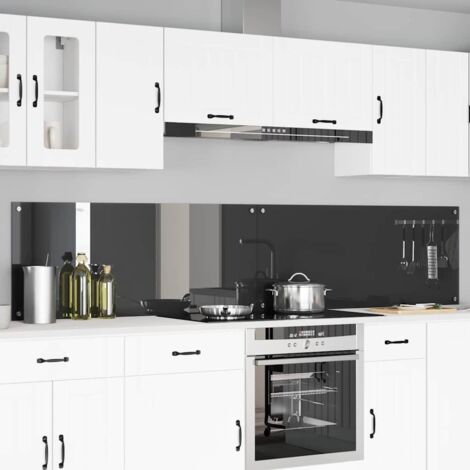 Kitchen Backsplash 2 pcs Dark Grey 120 x 50 cm Tempered Glass vidaXL