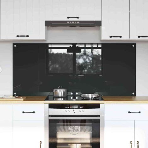 Kitchen Backsplash 2 pcs Dark Grey 70 x 60 cm Tempered Glass vidaXL